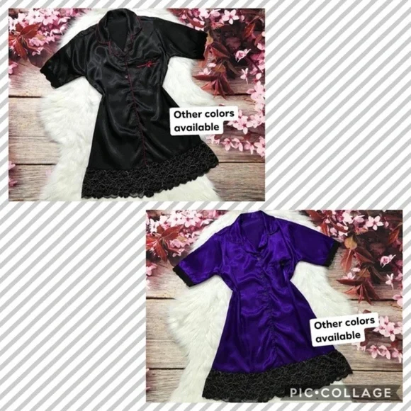 New Satin Silk-Like T-shirt Nightgown​ - Picture 4 of 7